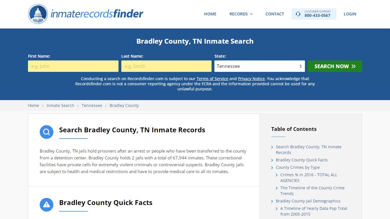 Bradley County, TN Inmate Lookup & Jail Records Online