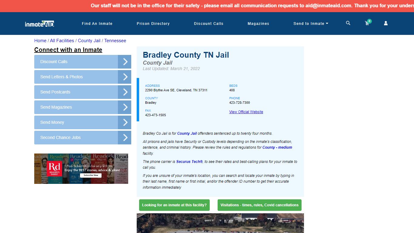 Bradley County TN Jail - Inmate Locator - Cleveland, TN