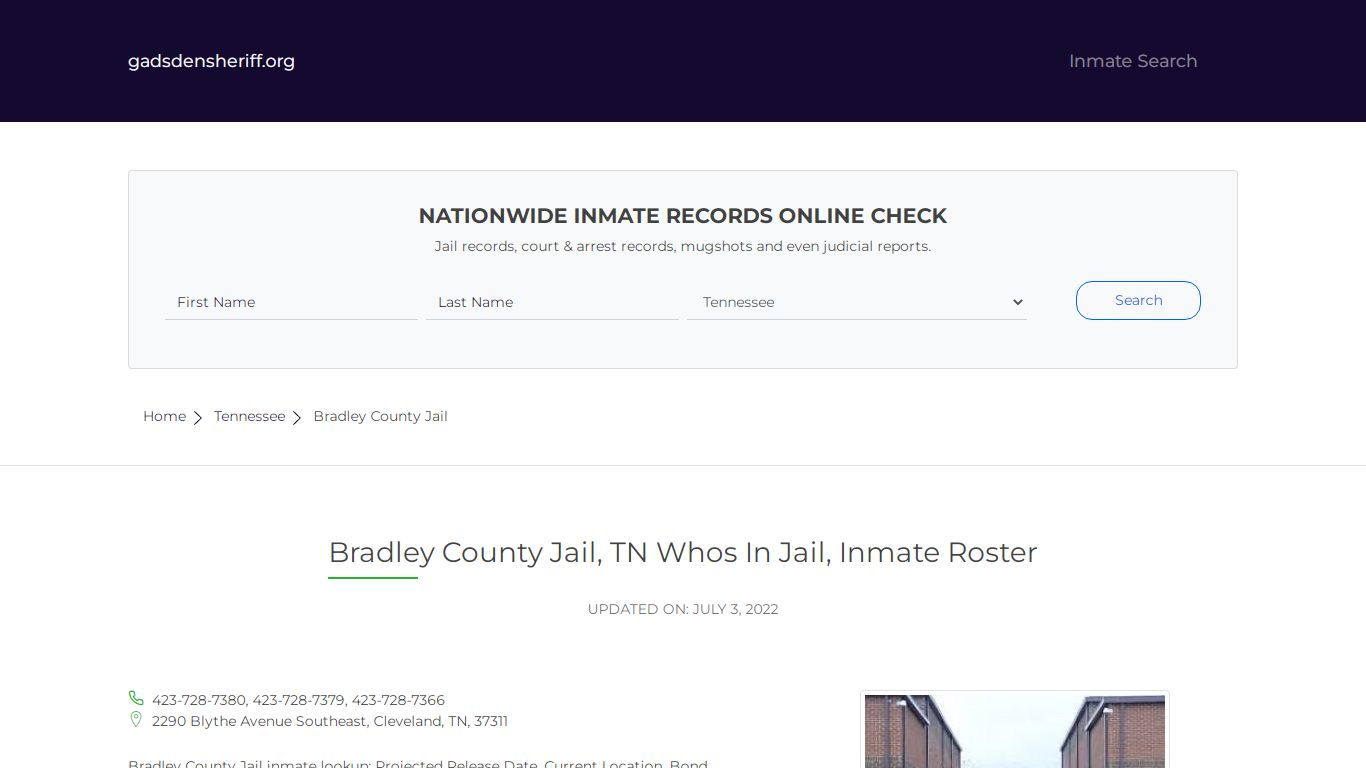 Bradley County Jail, TN Inmate Roster, Whos In Jail